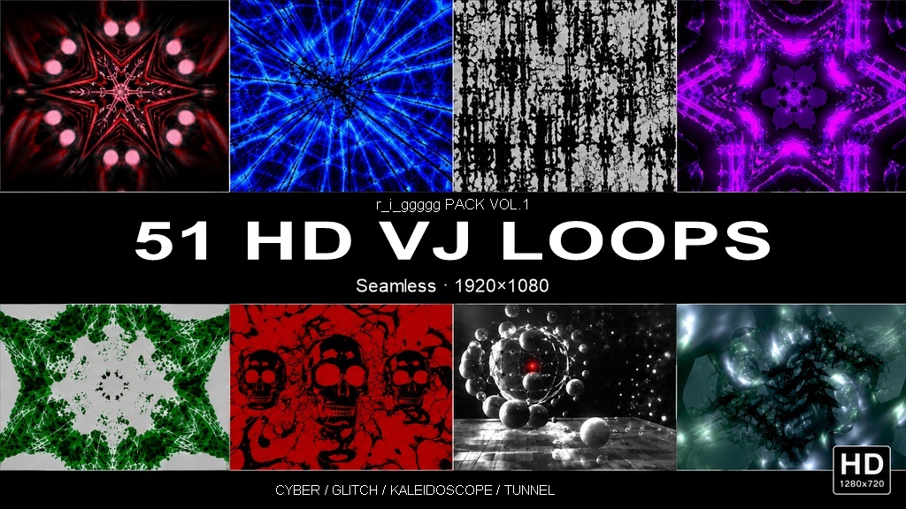r_i_ggggg PACK VOL.1|51 HD VJ Clips・映像素材集