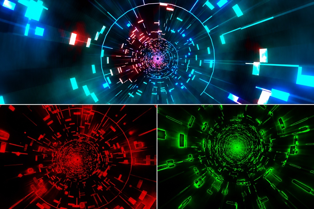 Cyber Energy Tunnel Collection | 3 HD Seamless VJ Loops