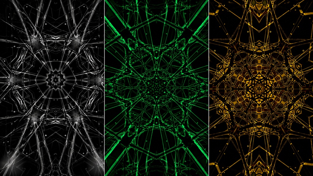 Industrial Core Geometry 3PACK | Gold & Green Seamless VJ Loop Collection
