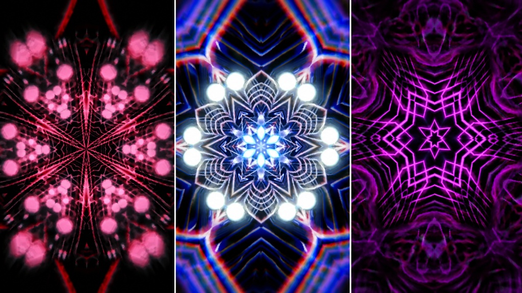 Quantum Neural Core Symmetry 3PACK | Purple & Cherry Pink Seamless VJ Loop Collection