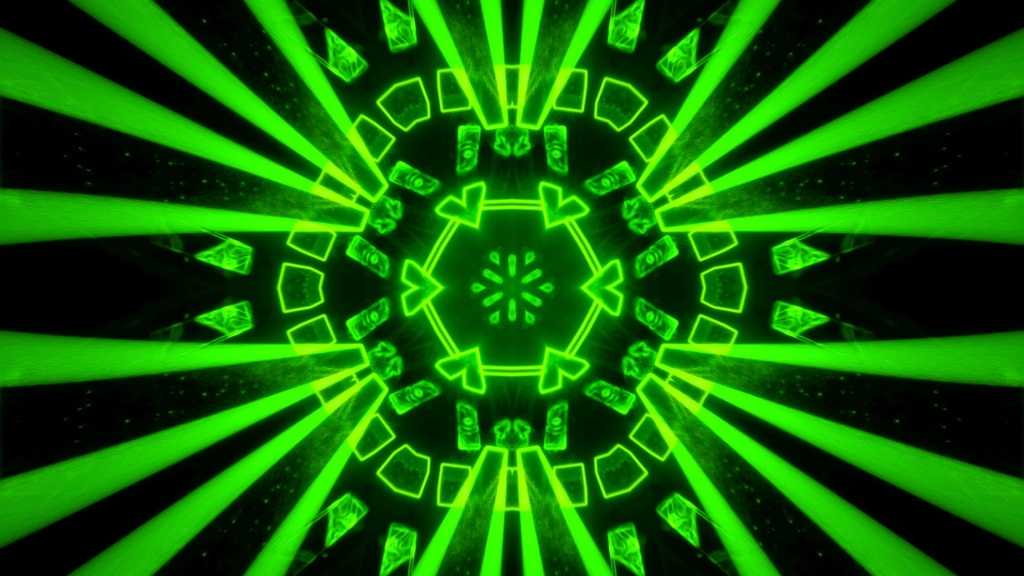 Hypnotic Kaleidoscope Tunnel Collection | Green, Red, Mono & Prototype | 4 HD Seamless VJ Loops