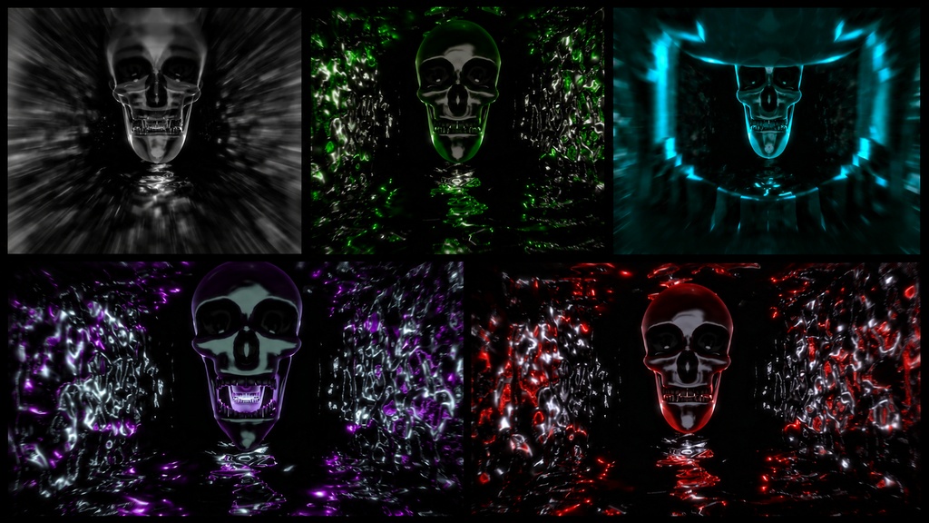 Skull Portal Reflection Tunnel | 5 Seamless VJ Loops HD