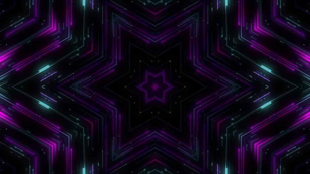 Cyber Star Kaleidoscope | 6 Seamless VJ Loops HD