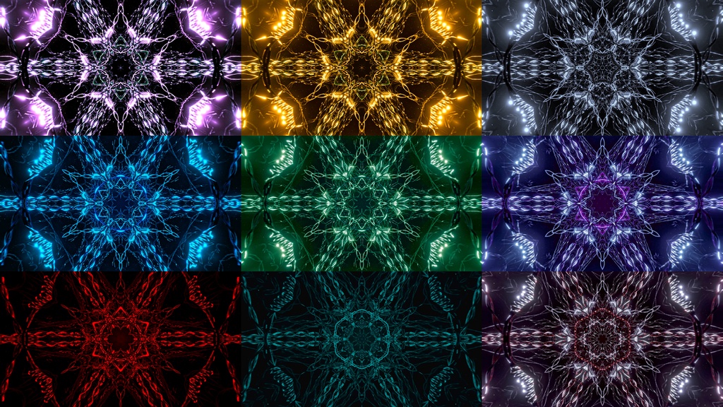Organic Neural Web Kaleidoscope Collection | 9 Seamless HD VJ Loops