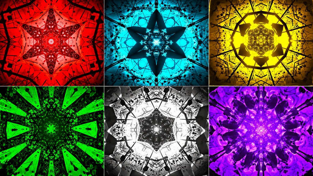 Void Debris Tunnel Kaleidoscope | 6 Color HD Seamless VJ Loops