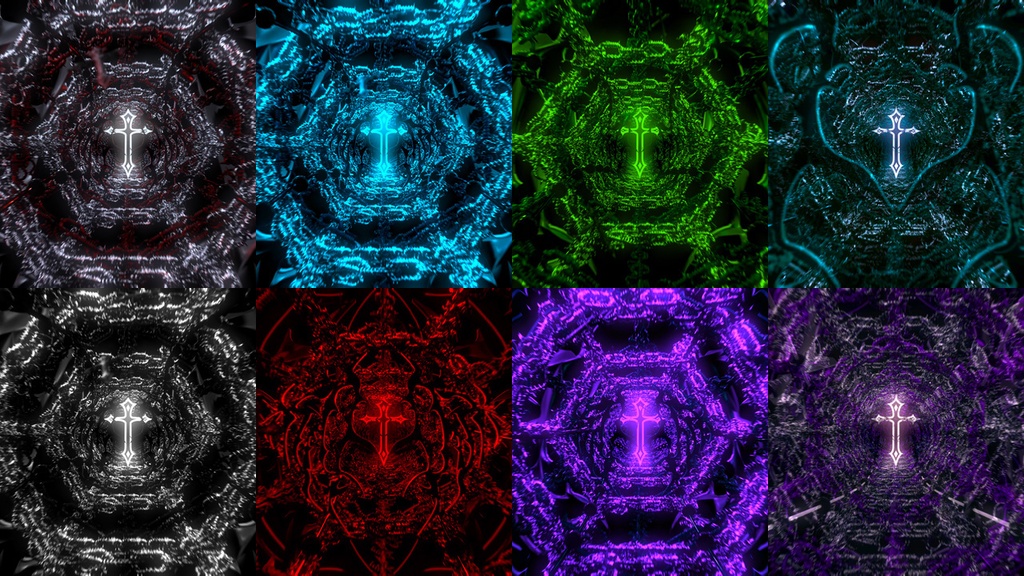 Infernal Chain Cathedral Tunnel | 8 Color HD Seamless VJ Loops