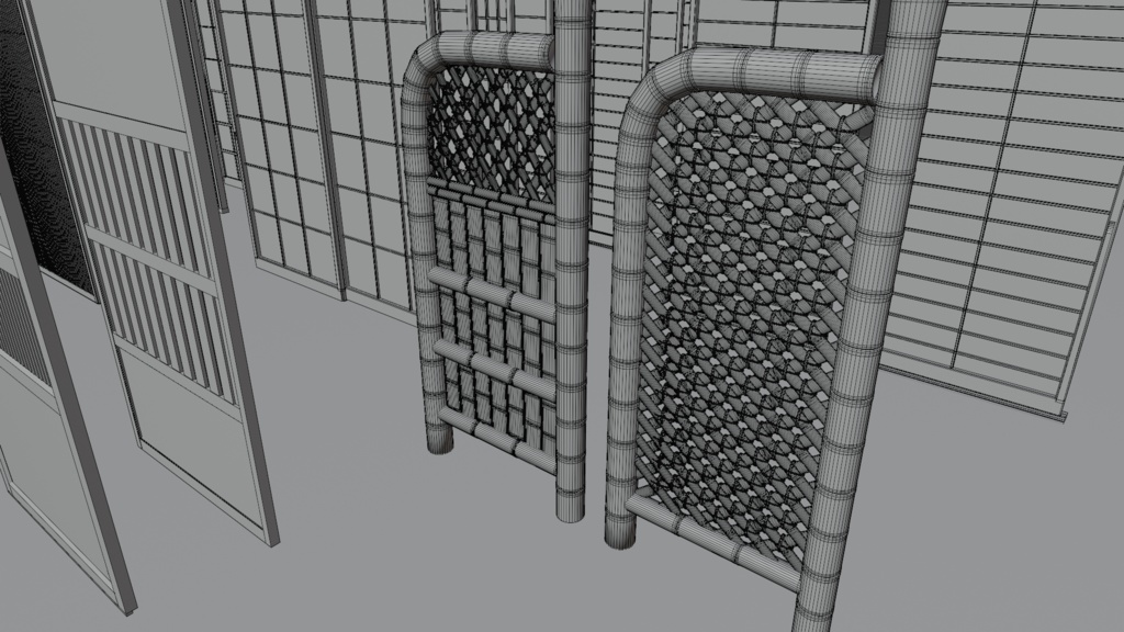 襖・障子・戸板など日本のドア35種(他、玉袖垣など)