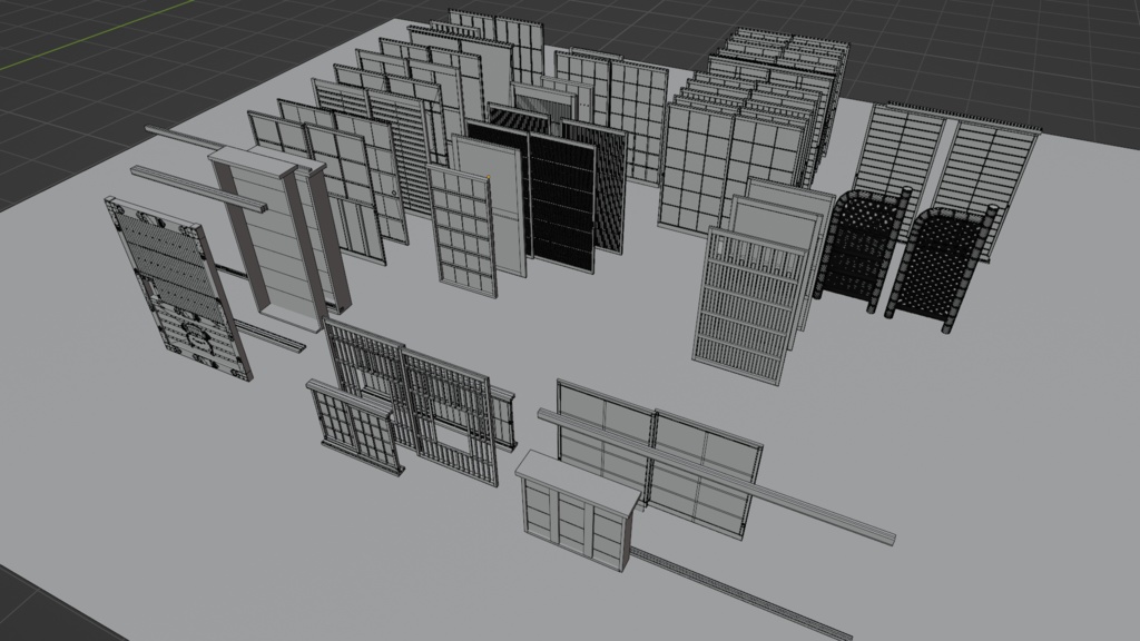 襖・障子・戸板など日本のドア35種(他、玉袖垣など)