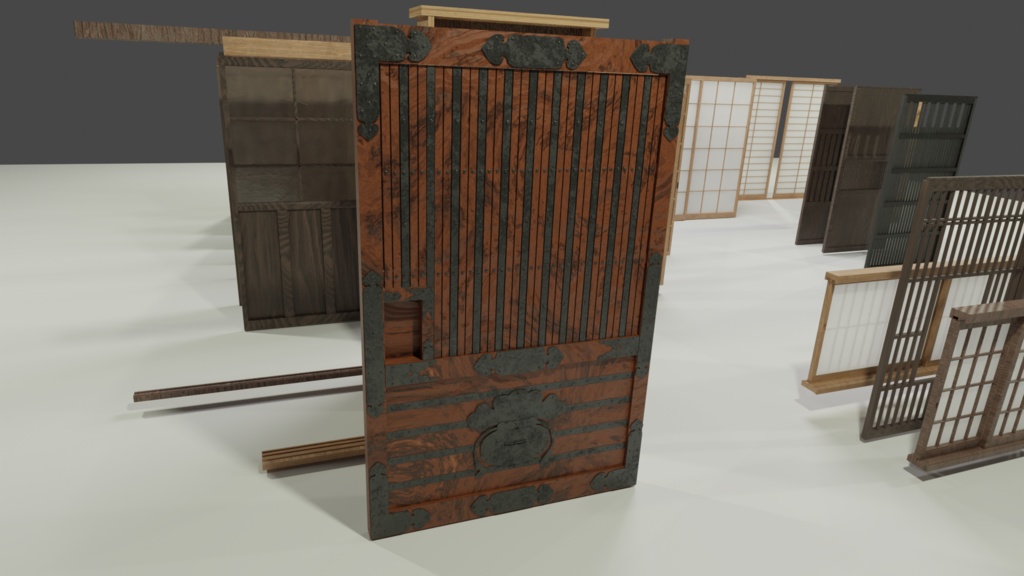 襖・障子・戸板など日本のドア35種(他、玉袖垣など)