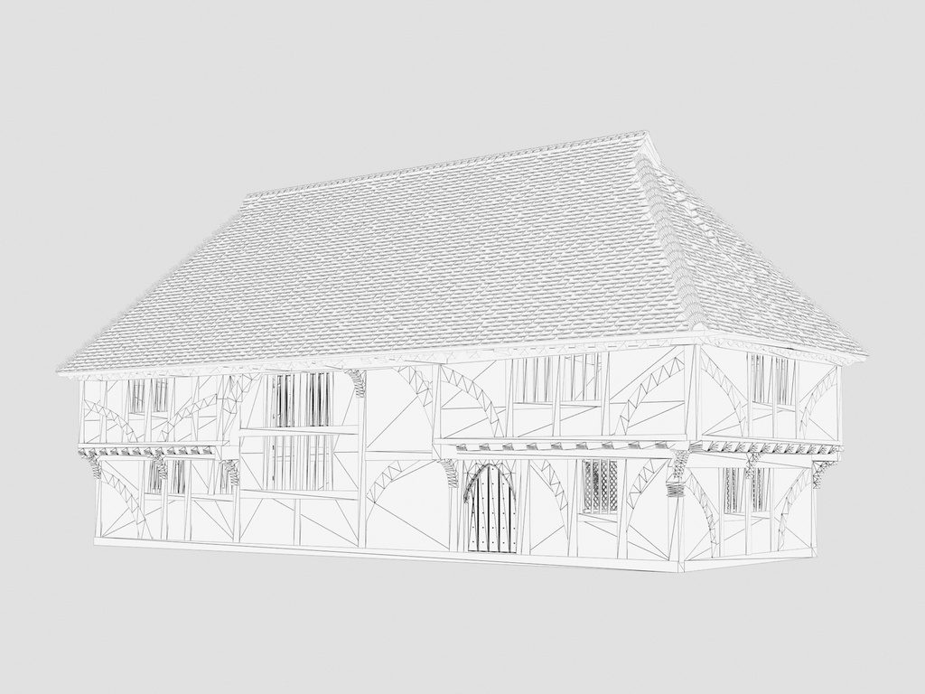中世イギリスの農家(Bayleaf farmhouse, 15C England)