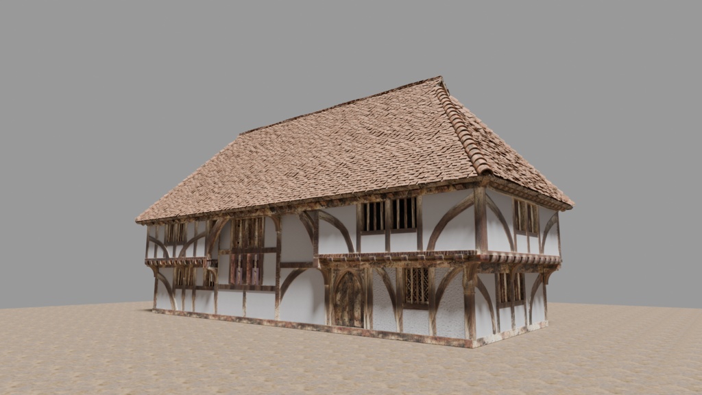 中世イギリスの農家(Bayleaf farmhouse, 15C England)