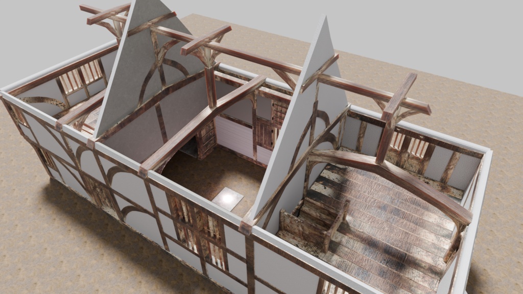 中世イギリスの農家(Bayleaf farmhouse, 15C England)