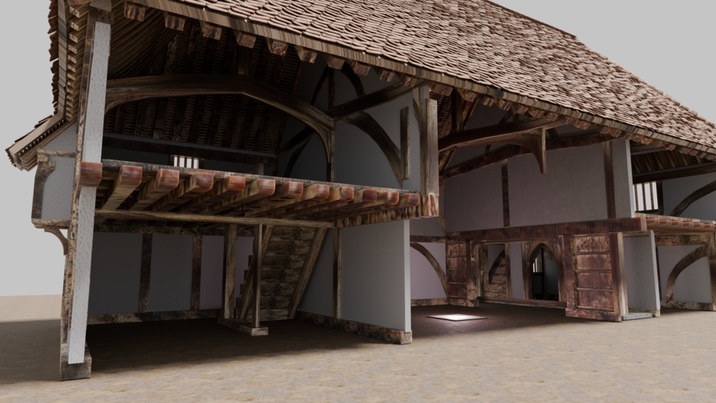 中世イギリスの農家(Bayleaf farmhouse, 15C England)