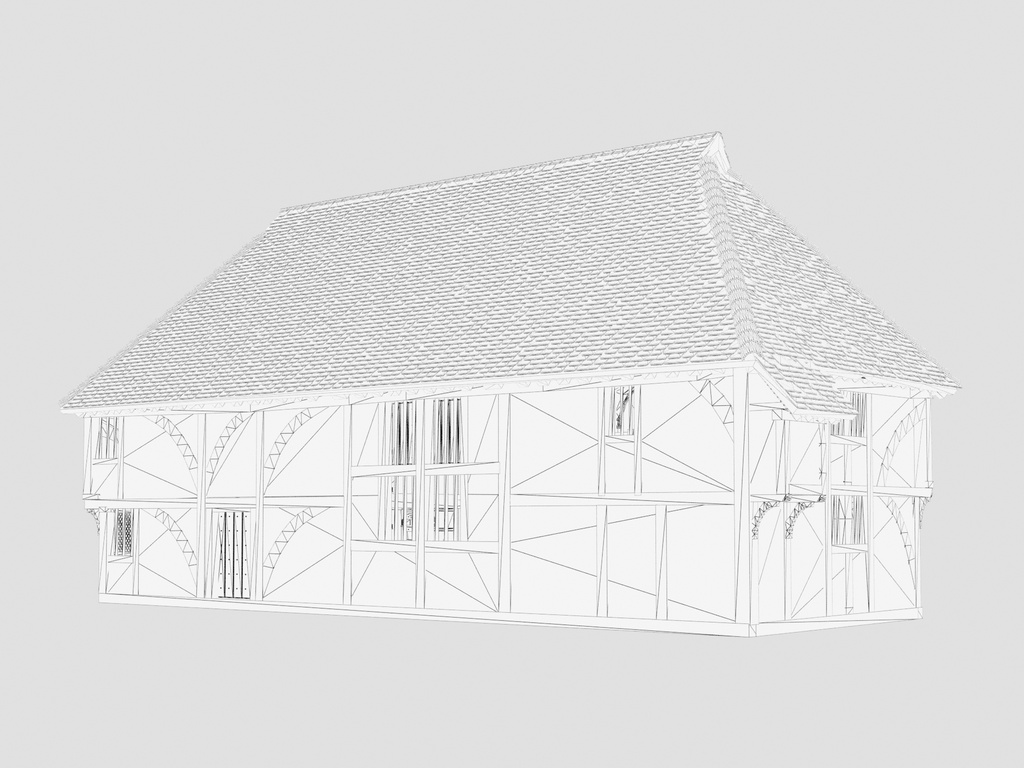 中世イギリスの農家(Bayleaf farmhouse, 15C England)