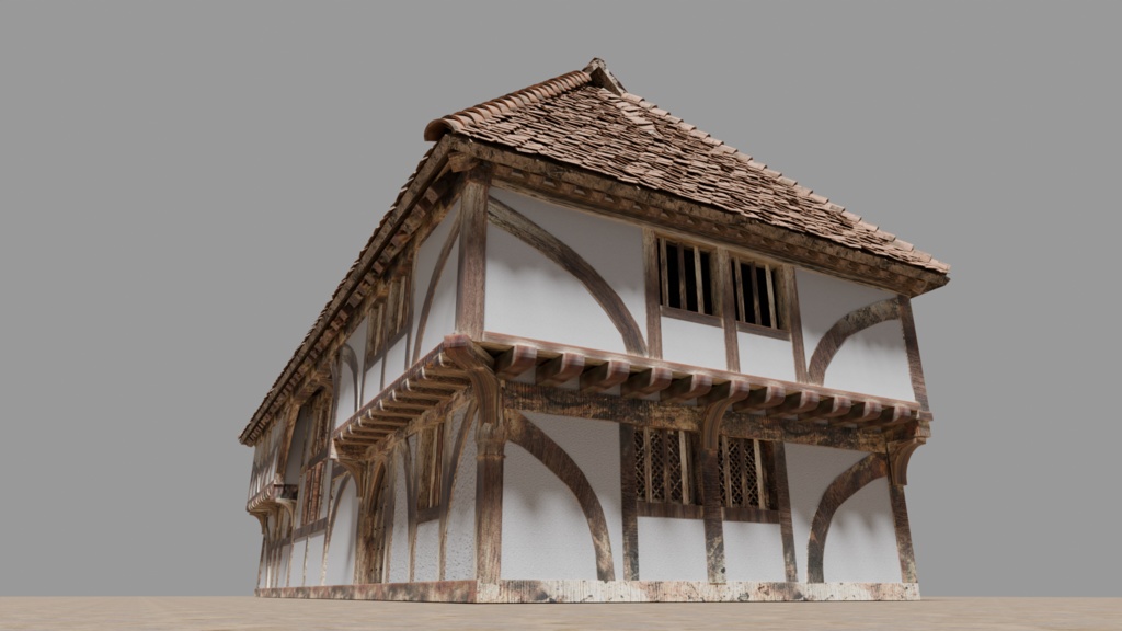 中世イギリスの農家(Bayleaf farmhouse, 15C England)