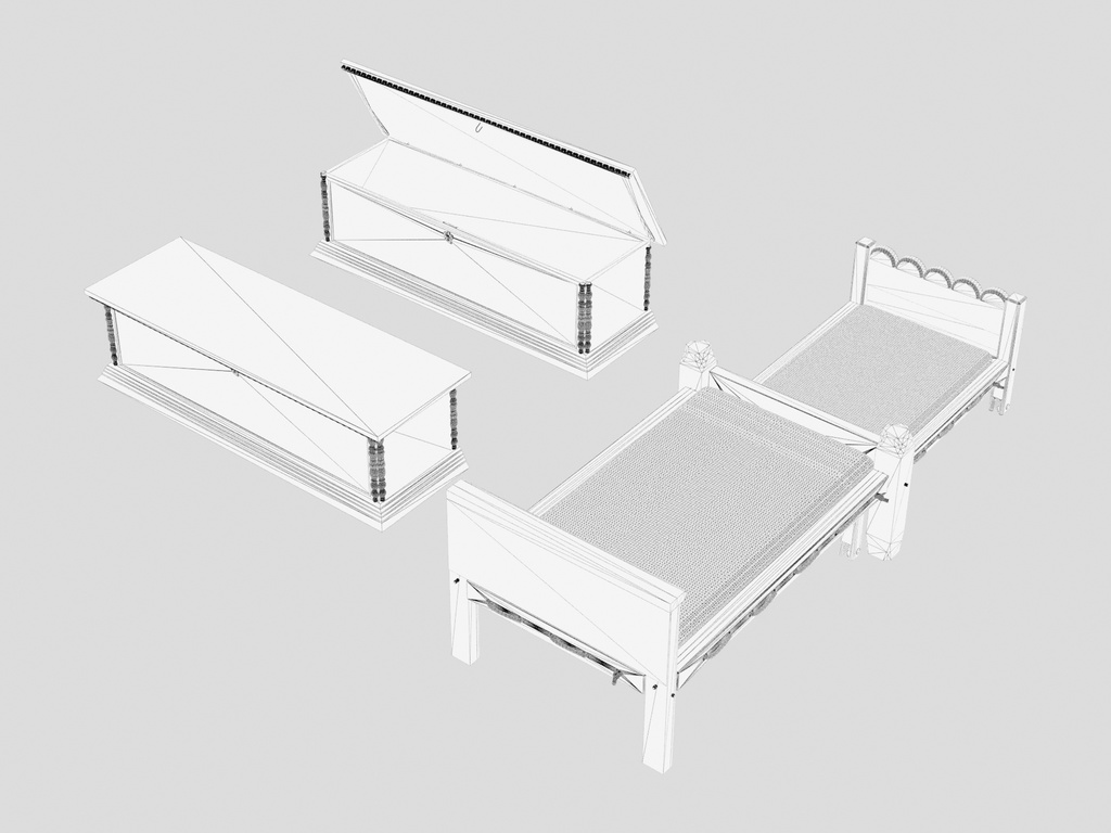 中世欧州の家具・工作機械(12種)