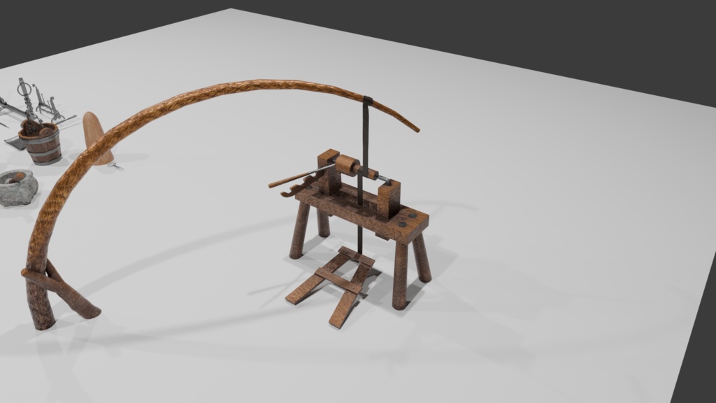 中世欧州の家具・工作機械(12種)