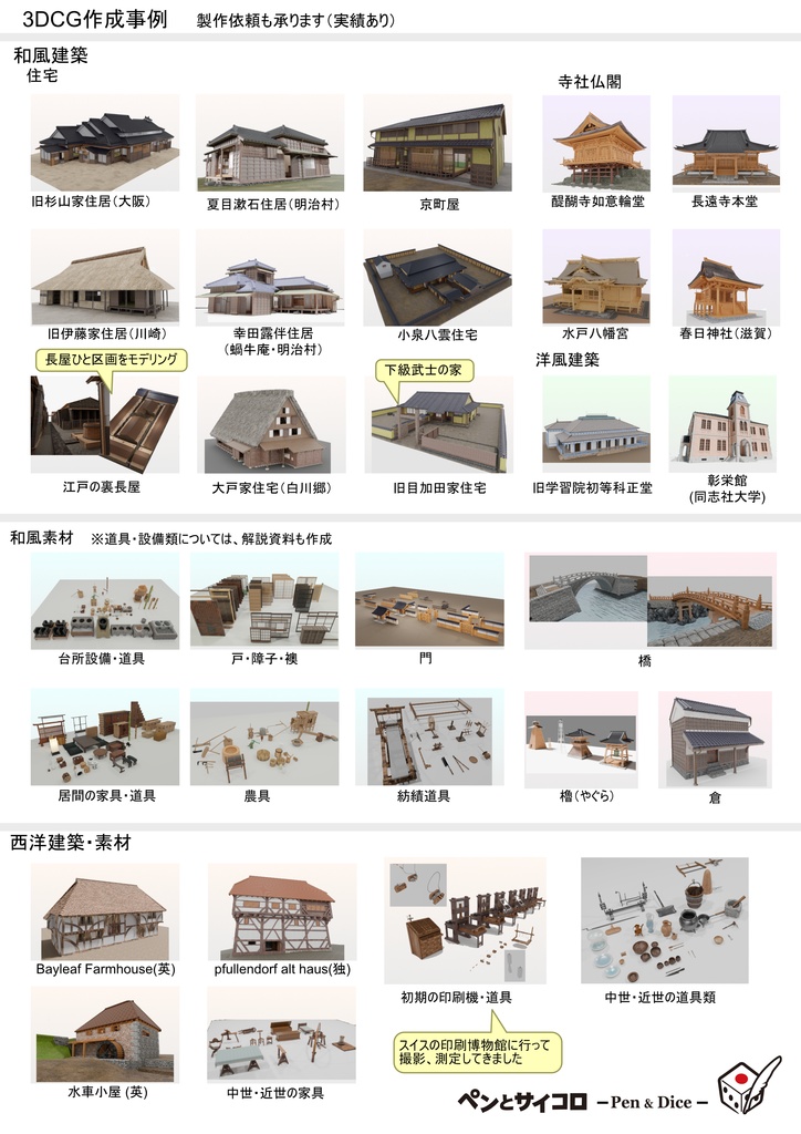 3DCG作成物一覧・個人ポートフォリオ（無料）