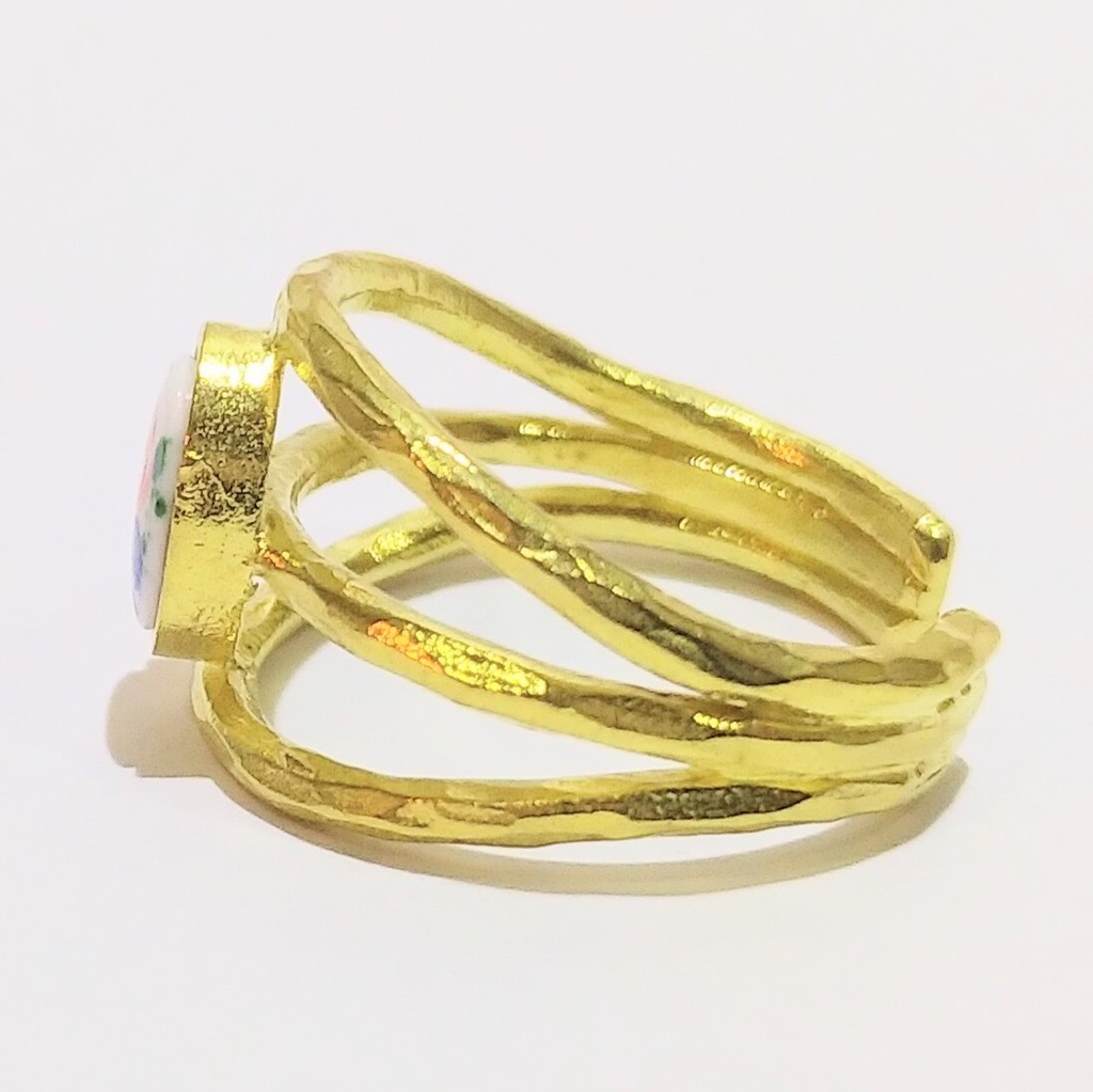 レトロ三輪花指輪