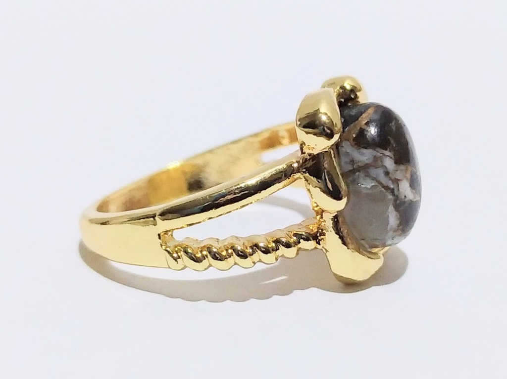 魔理沙コッパーカルサイトオブシディアンリング