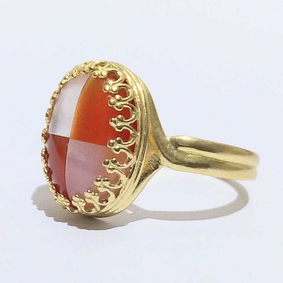 小鈴シェル瑪瑙リング