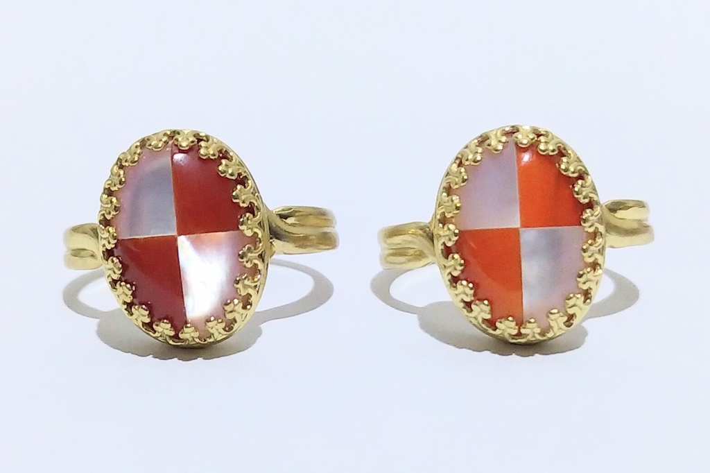 小鈴シェル瑪瑙リング