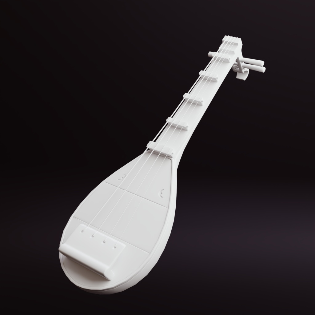 琵琶 3Dモデル 和楽器