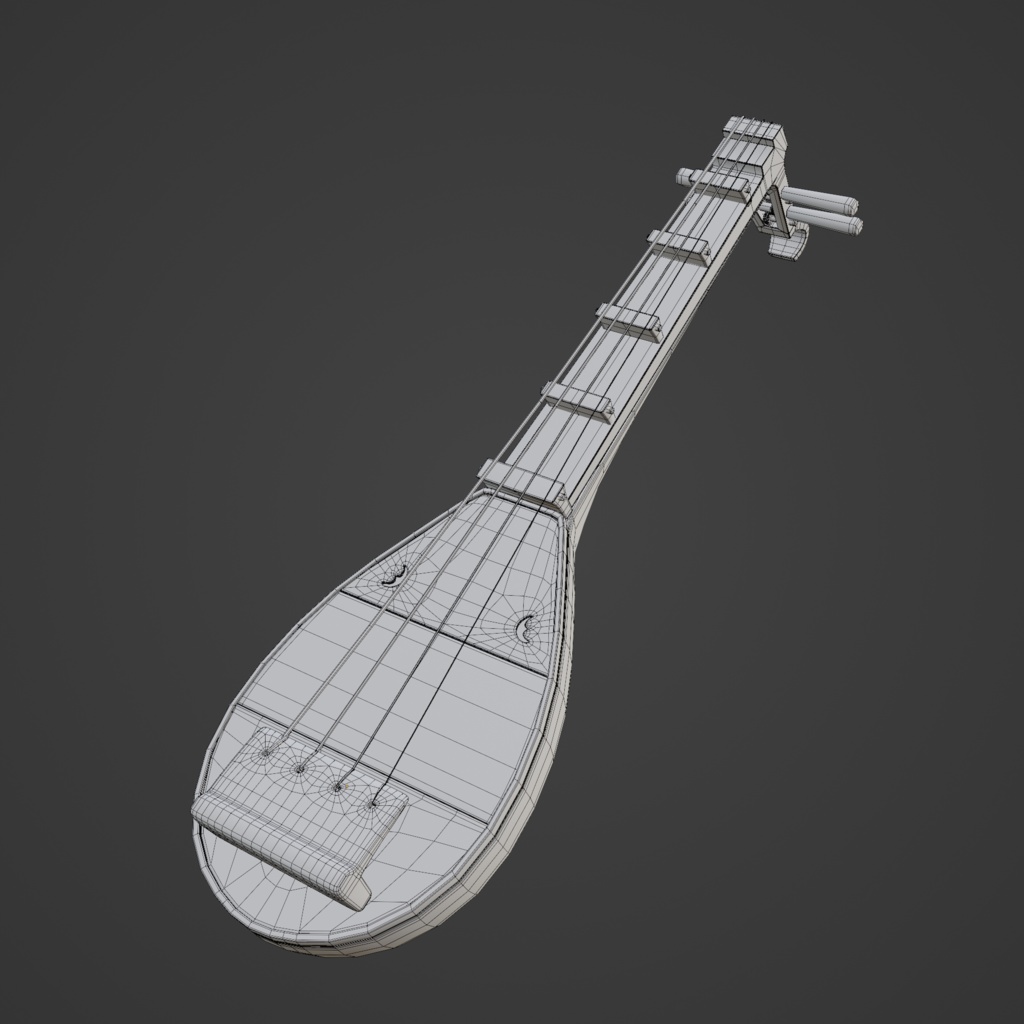 琵琶 3Dモデル 和楽器