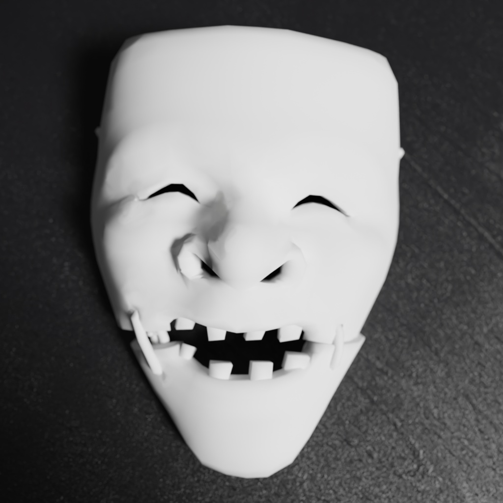 翁面 3Dモデル 黒色尉