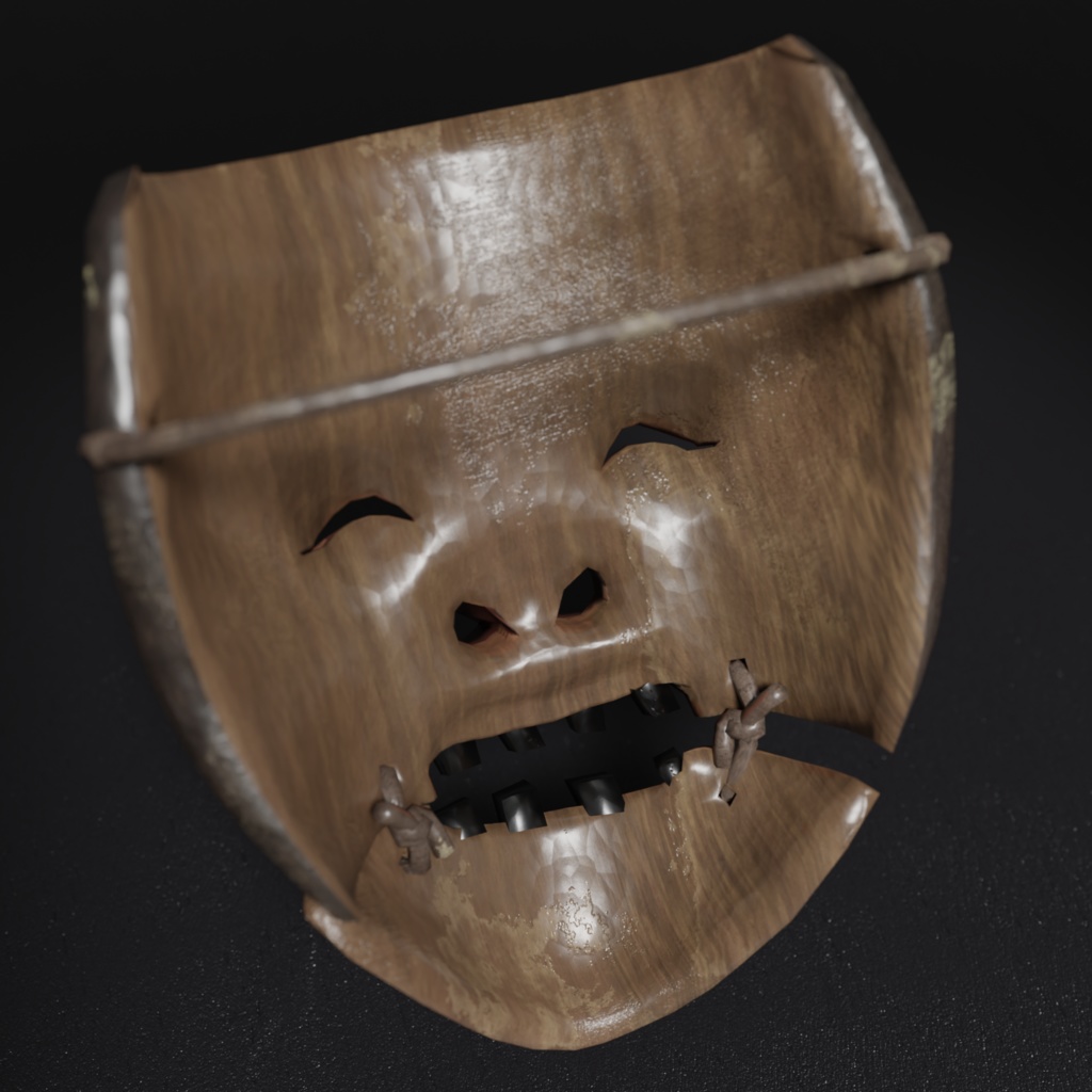 翁面 3Dモデル 黒色尉