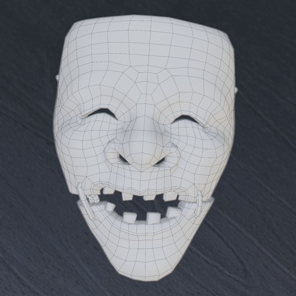 翁面 3Dモデル 黒色尉