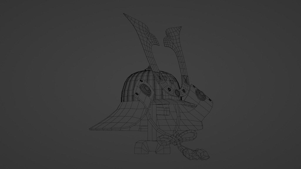 筋兜 3Dモデル 装備用 / 飾り用 カラーバリエーションあり