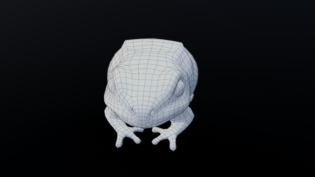 蛙の石像 3Dモデル