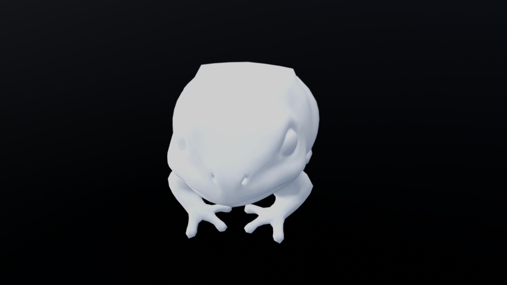 蛙の石像 3Dモデル