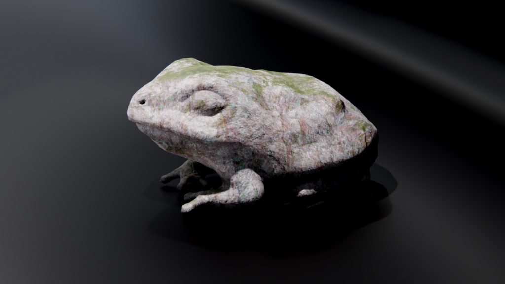 蛙の石像 3Dモデル