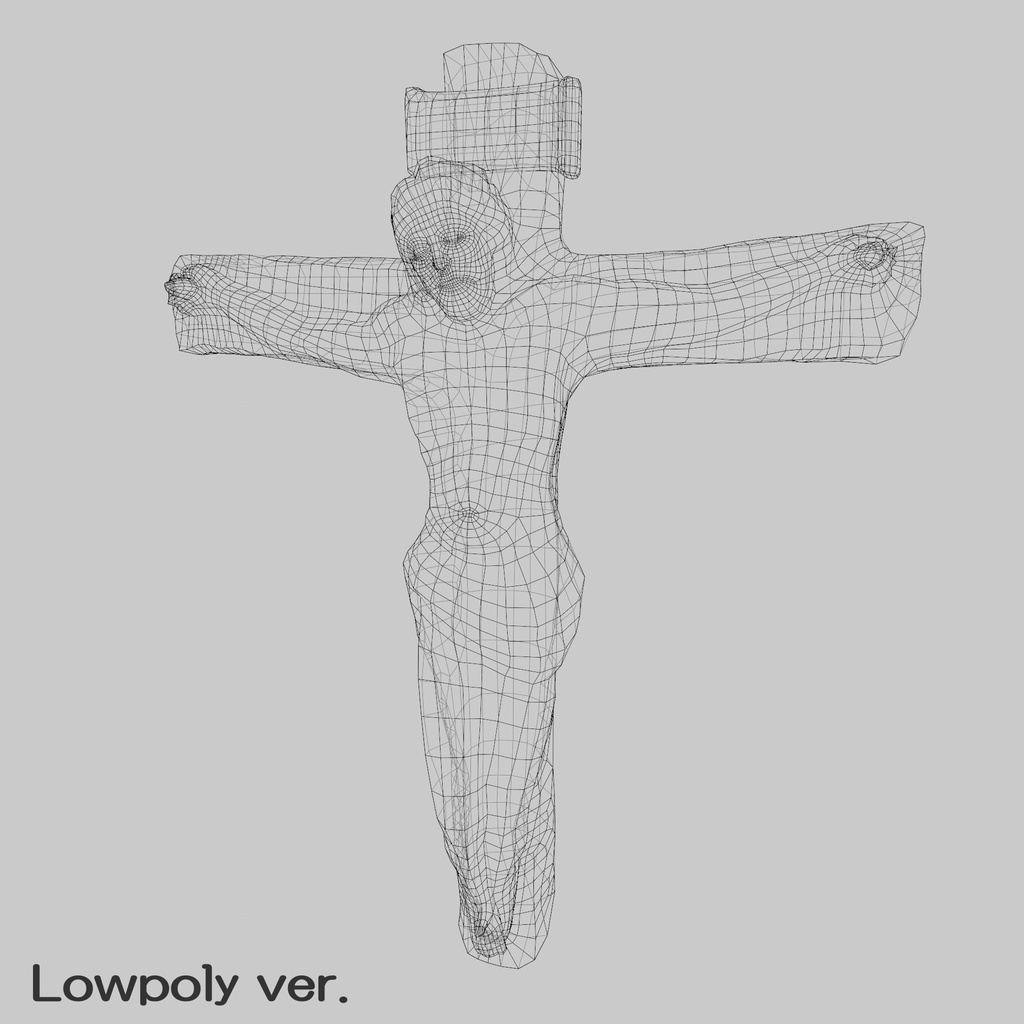 十字架に掛けられたイエスキリスト 3Dモデル バリエーションあり