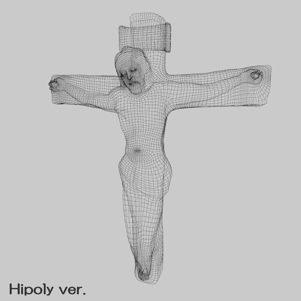 十字架に掛けられたイエスキリスト 3Dモデル バリエーションあり
