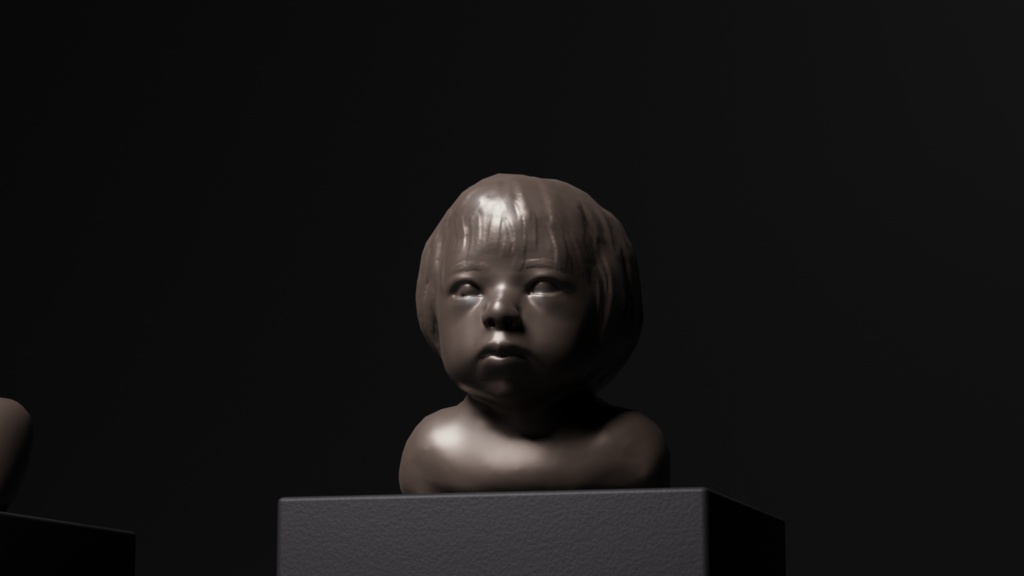 胸像 3Dモデル 3種 / 5種 美術館 彫刻