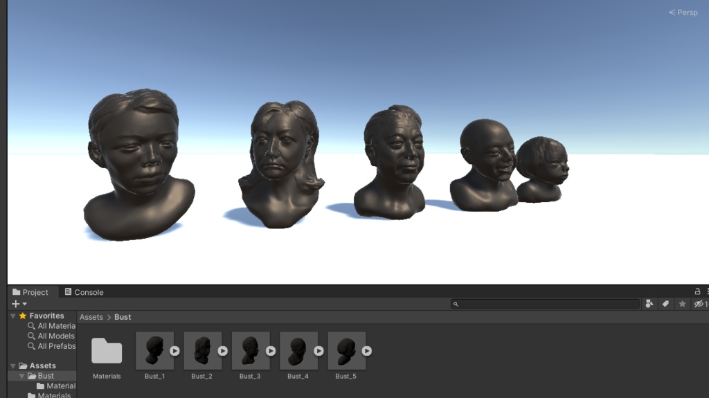 胸像 3Dモデル 3種 / 5種 美術館 彫刻
