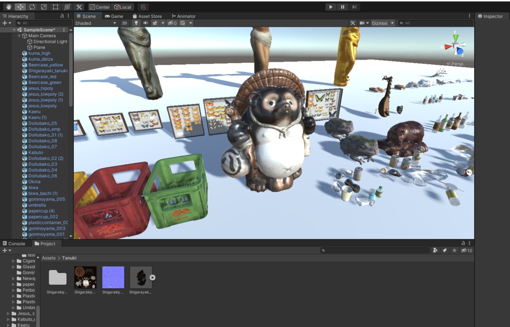 たぬきの置物 3Dモデル 信楽焼