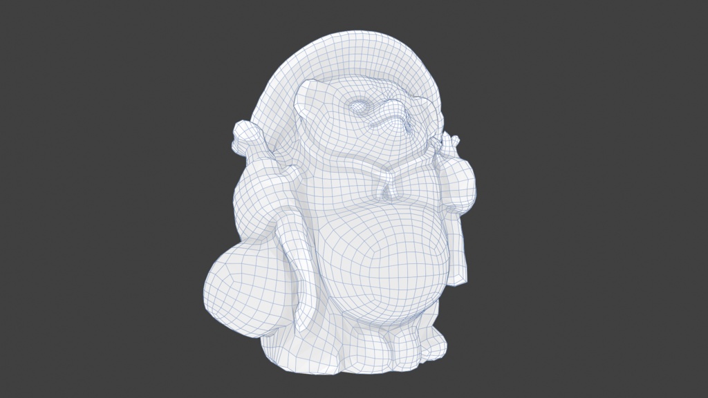 たぬきの置物 3Dモデル 信楽焼