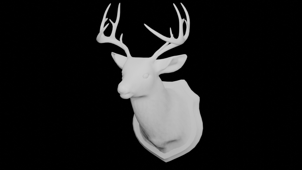 鹿の剝製(壁掛け) 3Dモデル ハンティングトロフィー