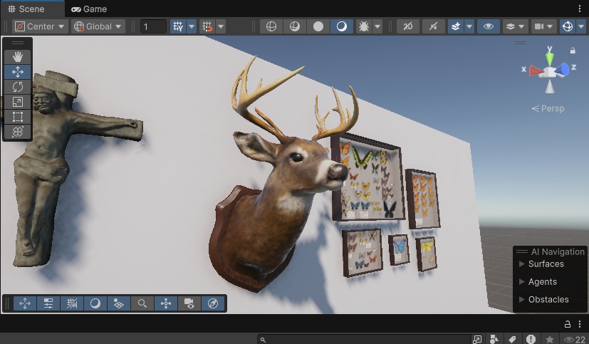 鹿の剝製(壁掛け) 3Dモデル ハンティングトロフィー