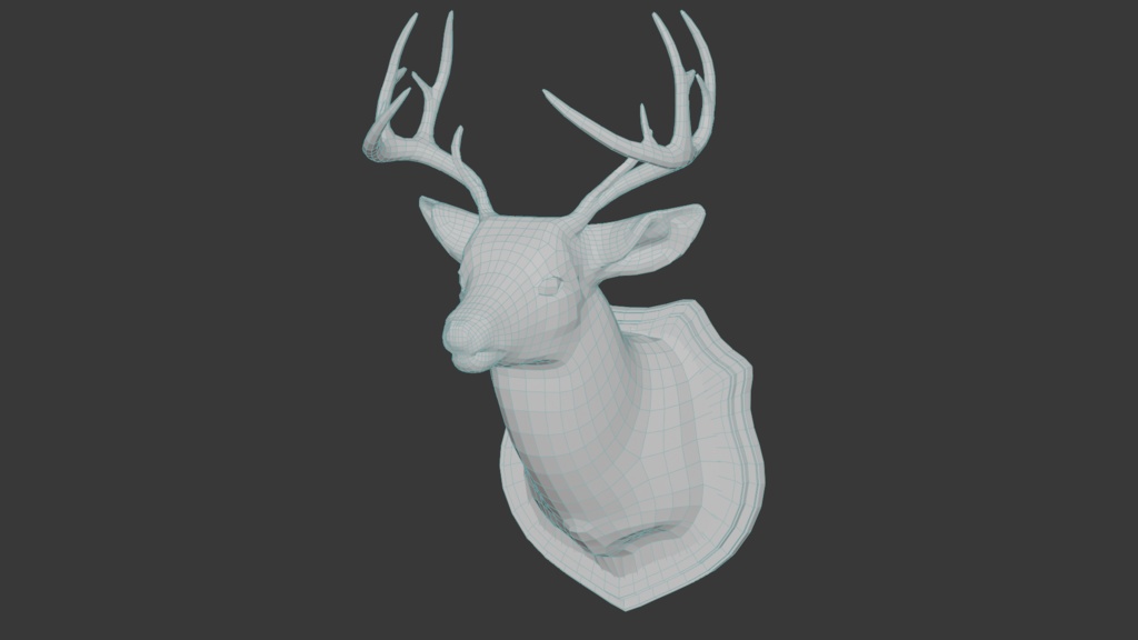 鹿の剝製(壁掛け) 3Dモデル ハンティングトロフィー
