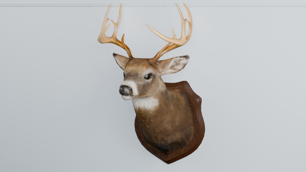 鹿の剝製(壁掛け) 3Dモデル ハンティングトロフィー