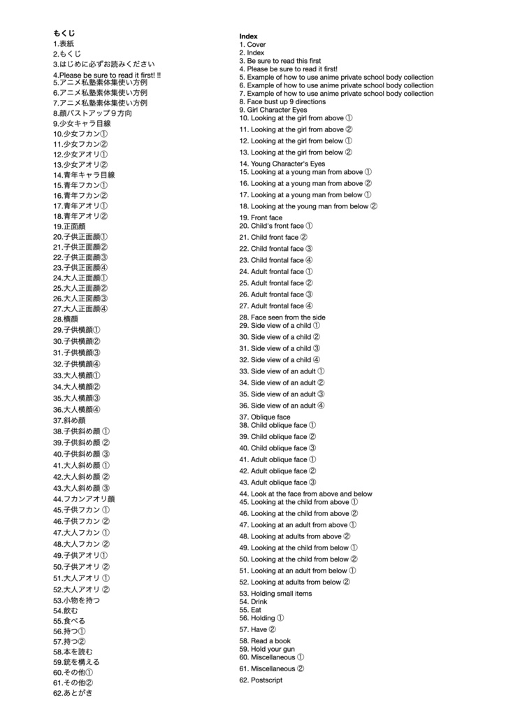アニメ私塾素体集②283体収録顔バストアップ編※ダウンロード商品