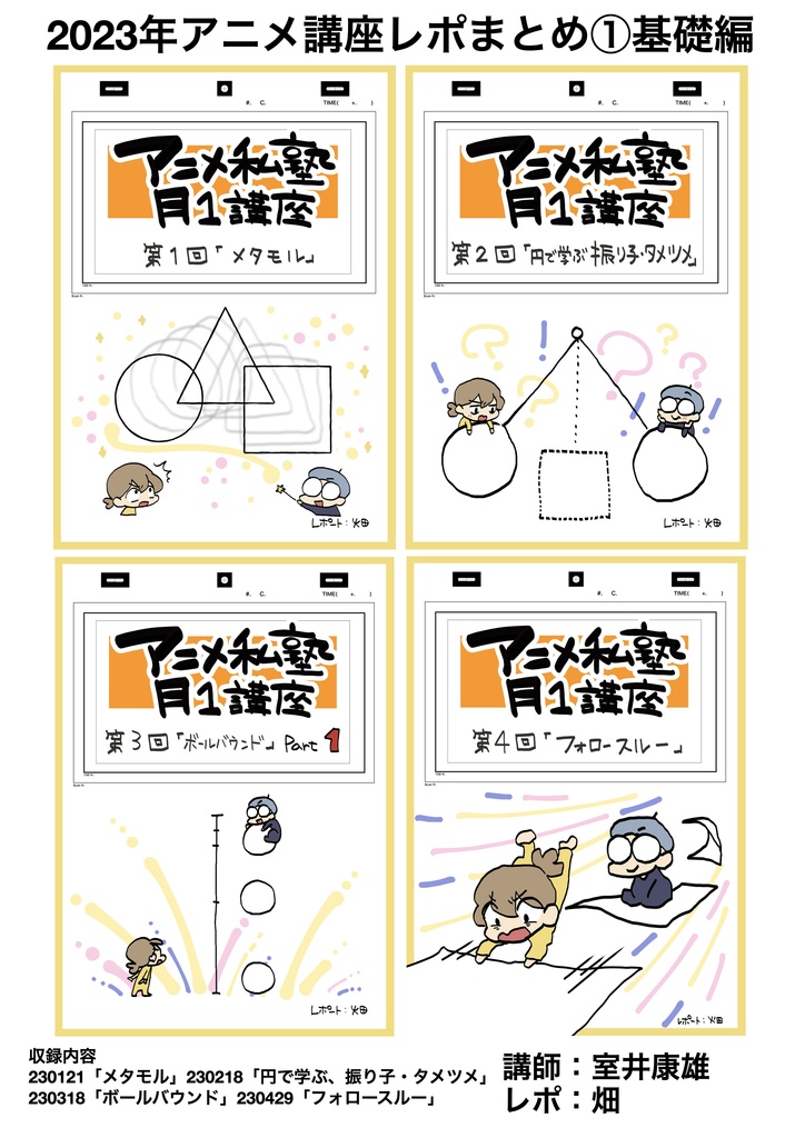 2023年アニメ講座 全12回レポ(合計1175ページ) +解説限定YouTubeQRコード付き(合計25時間以上)