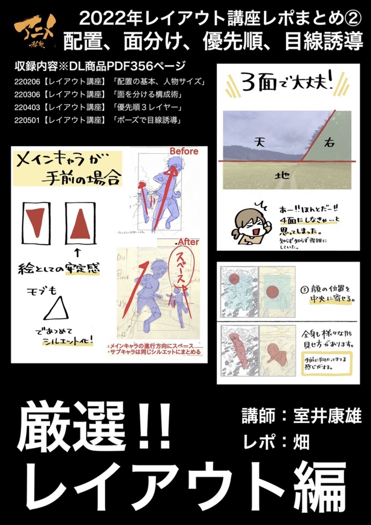 【1月限定75%オフ】アニメ私塾レポ全集(キャラ、レイアウト、アニメ、パース講座)全48講座合計4192ページ+合計88時間解説限定YouTubeQRコード付き