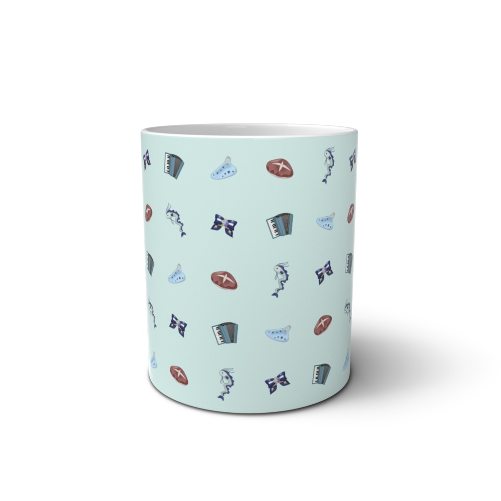 あおすずあさぎモチーフパターンマグカップ