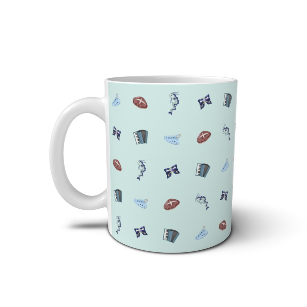 あおすずあさぎモチーフパターンマグカップ